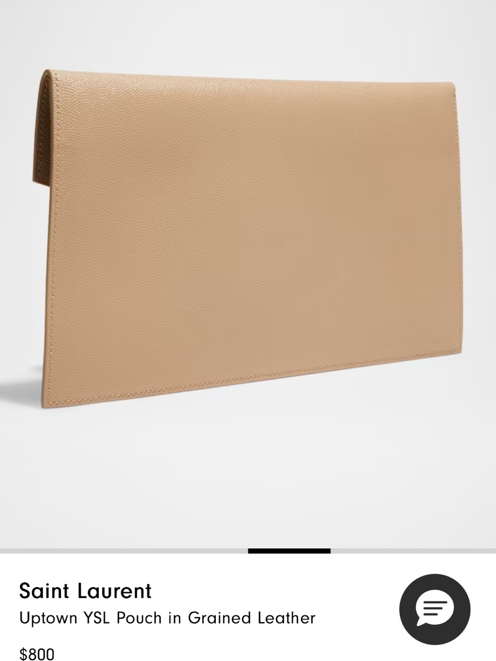 Saint Laurent Beige Envelope YSL Leather Clutch with Gold Logo - Picture 4 of 13